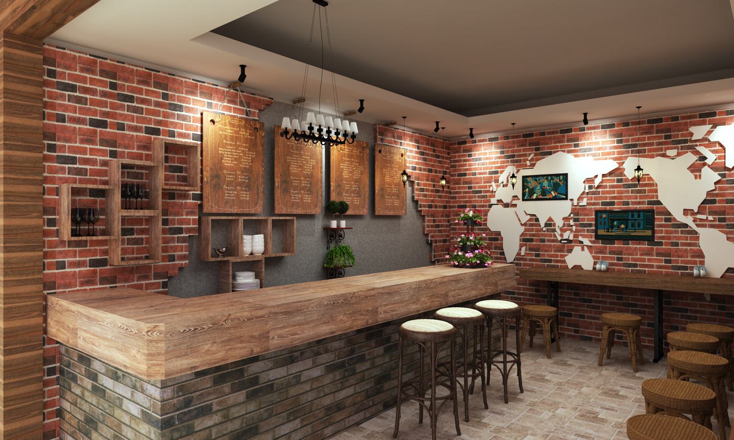 78㎡咖啡店，商場負一層，想要個溫馨點的裝修方案